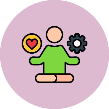 Lotus simgesindeki bir adamın vektör çizimi