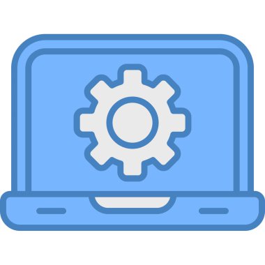 Dizüstü bilgisayar simgesi vektör çizimi