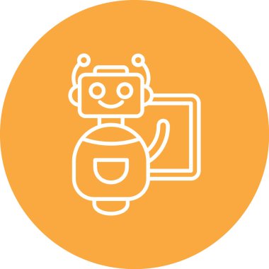 robot. Web simgesi basit illüstrasyon