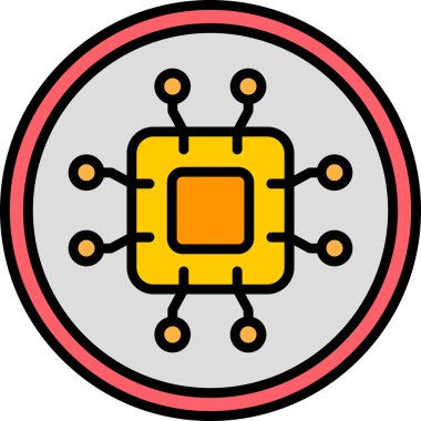 Cpu simgesi, modern tasarım vektör çizimi