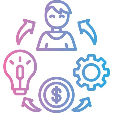 iş yönetimi modern simge, vektör, illüstrasyon