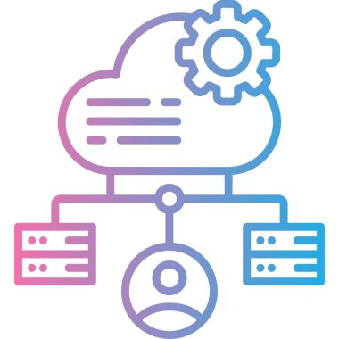 veri bulut sunucusu simgesi doldurulmuş ana hatlar biçiminde