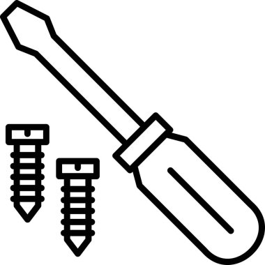 Tornavida. Web simgesi basit illüstrasyon