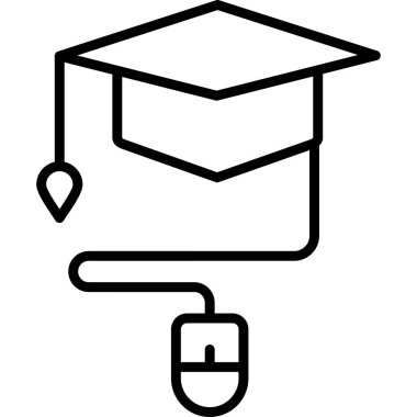 Mezuniyet şapkası simgesi, taslak biçimi