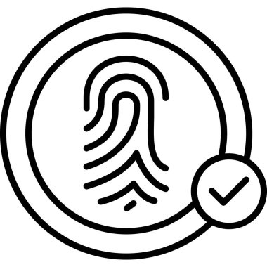 parmak izi simgesi, vektör çizimi