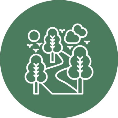 Orman vektör simgesindeki ağaçlar