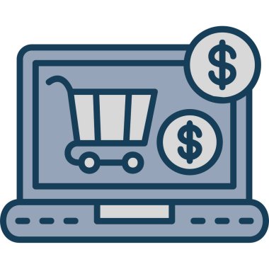 çevrimiçi alışveriş vektörü simgesi