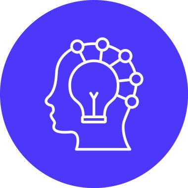 Beyin. Web simgesi basit illüstrasyon