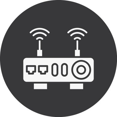 Kablosuz. Web simgesi basit illüstrasyon