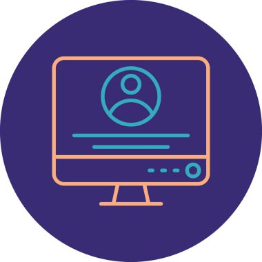 Bilgisayar. Web simgesi basit illüstrasyon