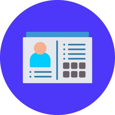 Kimlik kartı simgesi, vektör illüstrasyonu