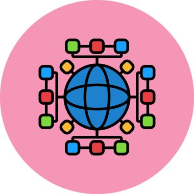 Küresel ağın vektör illüstrasyonu