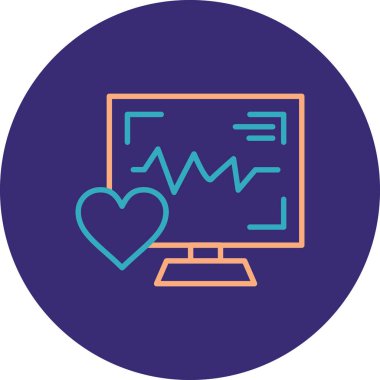 Kalp monitörü vektör illüstrasyonu