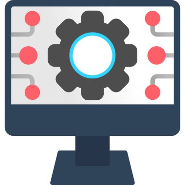 Bilgisayar donanım simgesi ile doldurulmuş ana hatlar biçimi