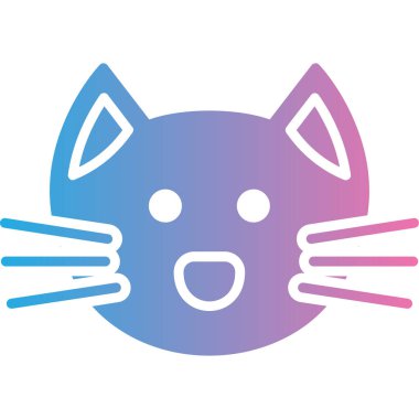 kedi yüz simgesi basit illüstrasyon