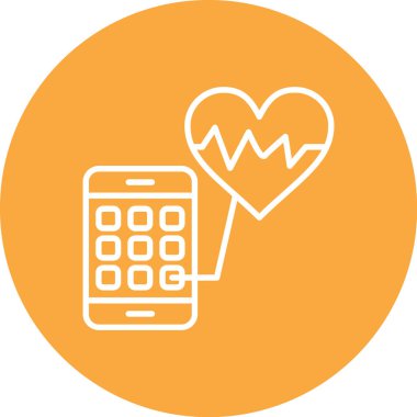 Nabız hızı vektör çizimine sahip akıllı telefon kalbi