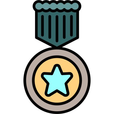 Madalya ikon vektör illüstrasyonu