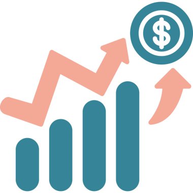 finansal eğilim grafiği düz vektör simgesi