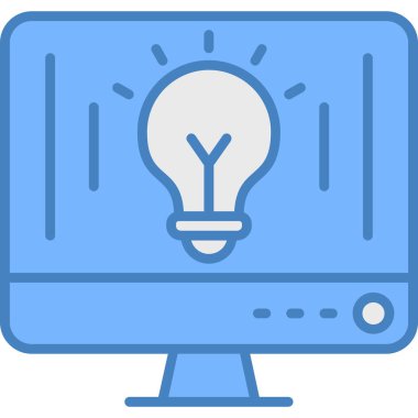 bilgisayar ekranı simgesi. Web için bilgisayar vektör simgelerinin özet çizimi