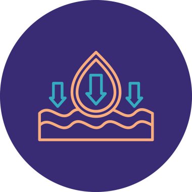 Bir su damlası simgesinin vektör illüstrasyonu