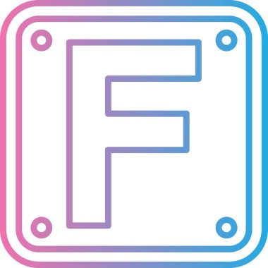 f harfi vektör simgesi modern illüstrasyon