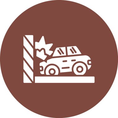 modada izole edilmiş arka planda trafik kazası simgesi