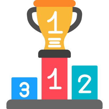 Podyum ödülü ikonu, vektör illüstrasyonu