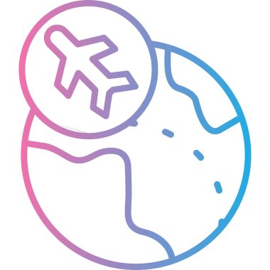 Gezegen Dünya ikonu - ana hatlar biçiminde