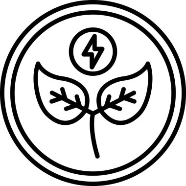 enerji ekolojisi çevre simgesi ana hat biçiminde