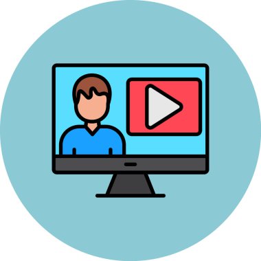 laptop vektör illüstrasyon tasarımı ile video oynatıcı