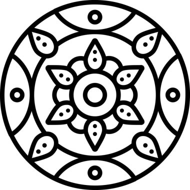 Dekoratif çiçek ikonu vektör illüstrasyonu