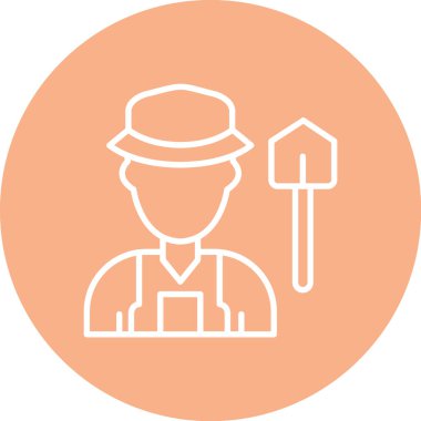 Bahçıvan adam şapka simgesi ana hatlarıyla