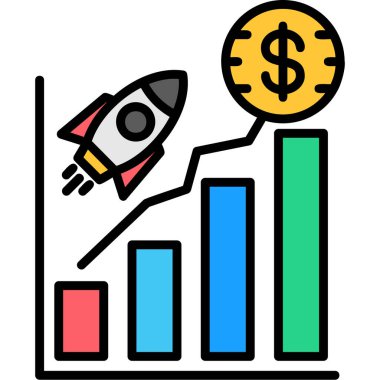 başlangıç büyüme simgesi. başlangıç başlangıç büyüme vektörü simgesi rengi düz izole