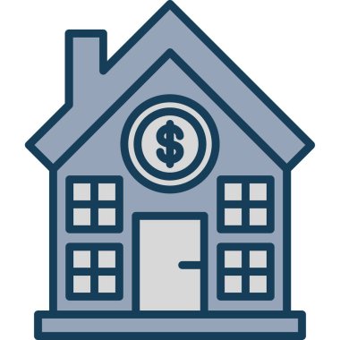 Emlak renkli vektör simgesi