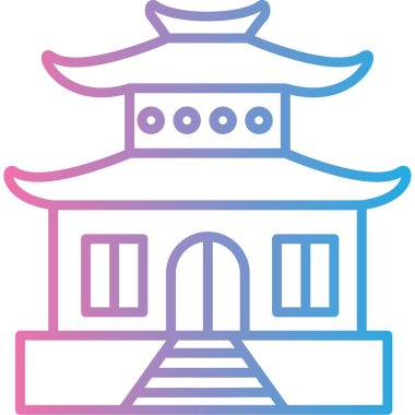 Bir bina simgesinin vektör illüstrasyonu