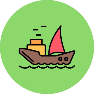 Tekne simgesinin vektör illüstrasyonu