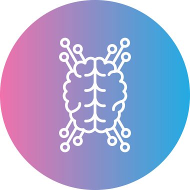 İnsan beyninin bir simgesinin vektör çizimi