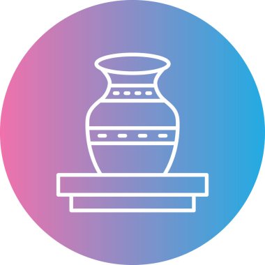 Eşsiz Vazo Vektör Satırı Simgesi