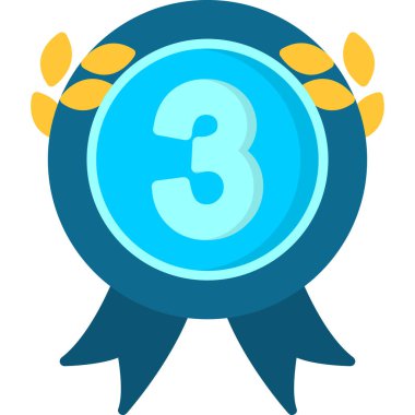 Düz stil birincilik ödülü simgesi