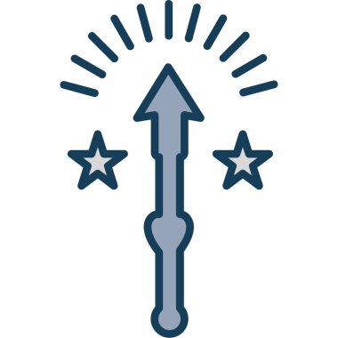 Havai fişekler. Web simgesi basit illüstrasyon