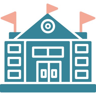 Bina. Web simgesi basit illüstrasyon