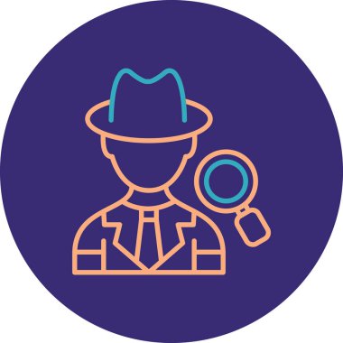 Büyüteç simgesi olan bir adamın vektör çizimi