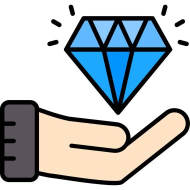 Elmas mücevher simgesi - taslak biçimi