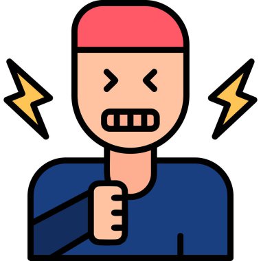 kızgın adam simgesi ana hatlarıyla doldurulmuş