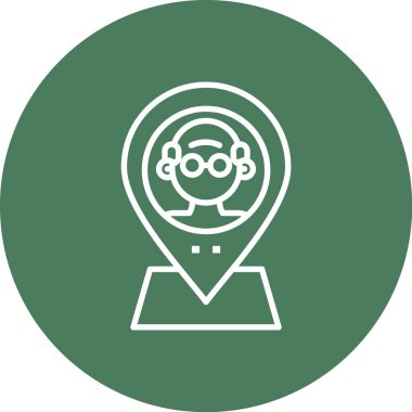 Benzersiz harita konum çizgisi vektör simgesi