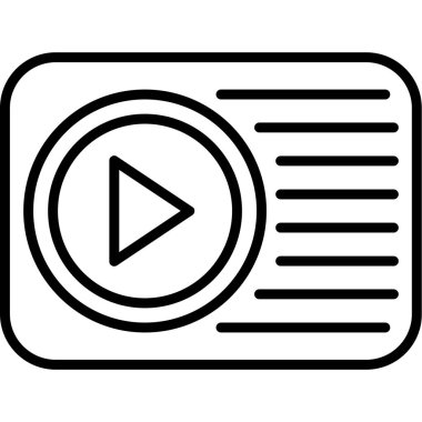 video oynatıcı simge vektör çizimi çizimi