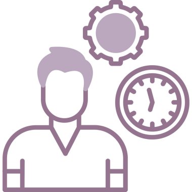 business man with clock icon, vector illustration