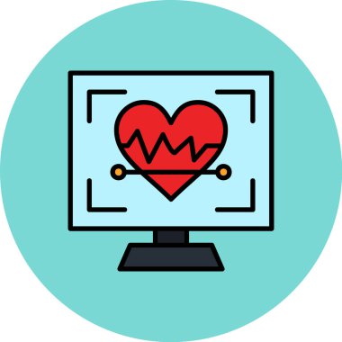 Kalp. Web simgesi basit illüstrasyon