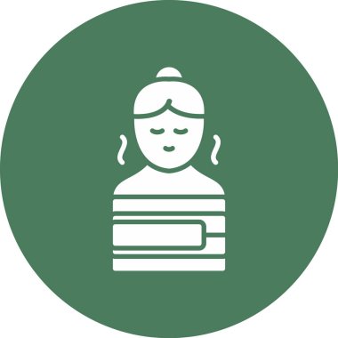 Beyaz arka planda yeşil maskeli bir adamın vektör çizimi