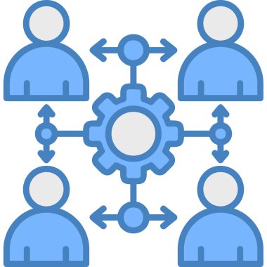 takım çalışması grubu insanlarının simgesi doldurulmuş ana hatlar biçiminde